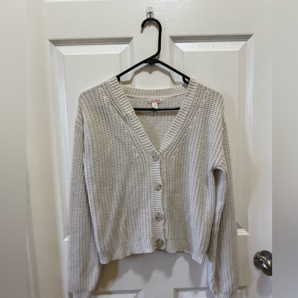 Cat & Jack Big Girl Light Beige Cardigan